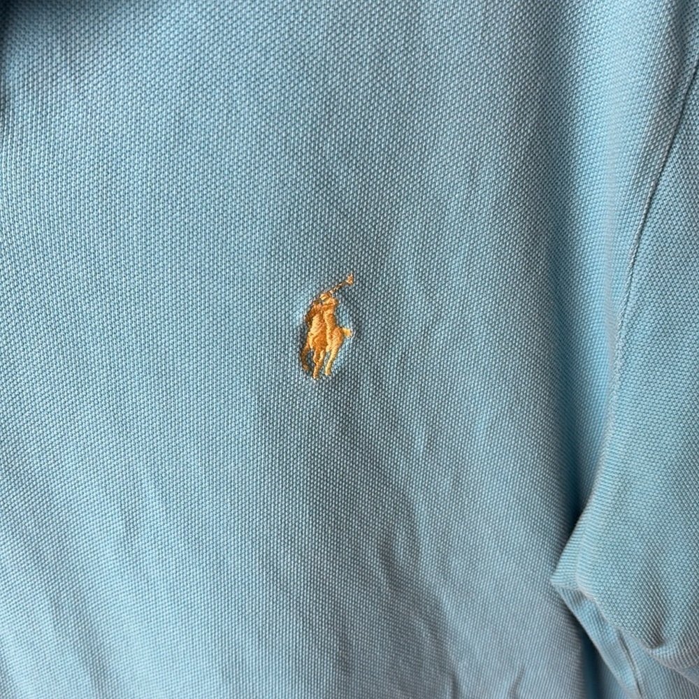 Polo by Ralph Lauren Men's Aqua Polo Shirt - Picture 3 of 3